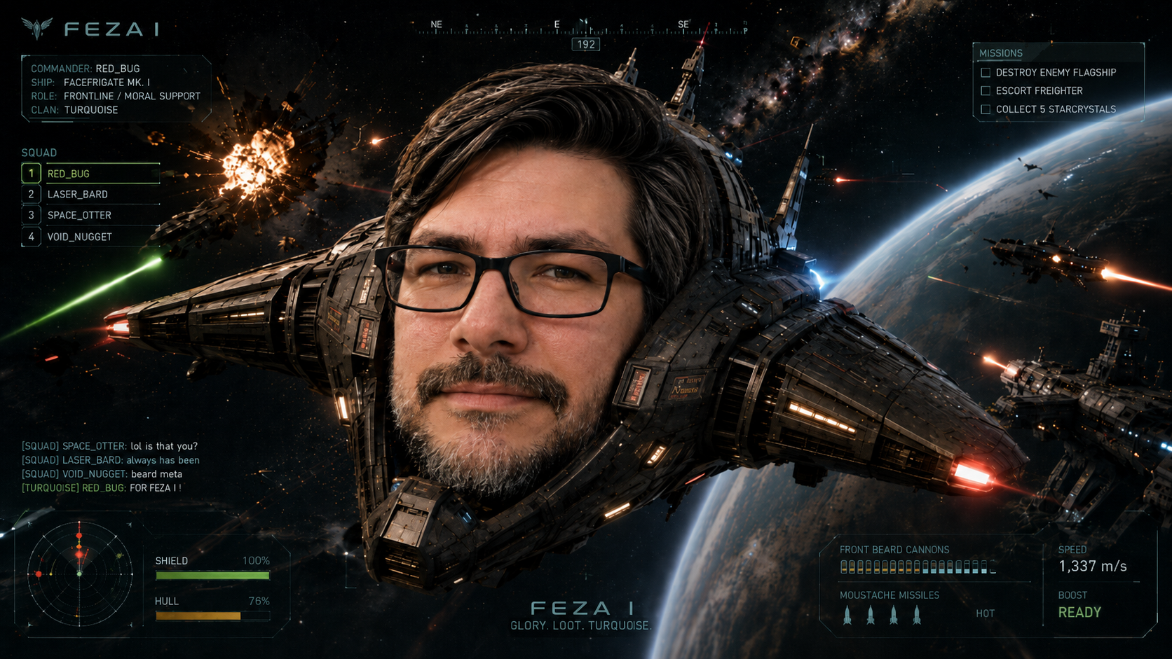 Commander Red Bug in the first FEZA I ship design